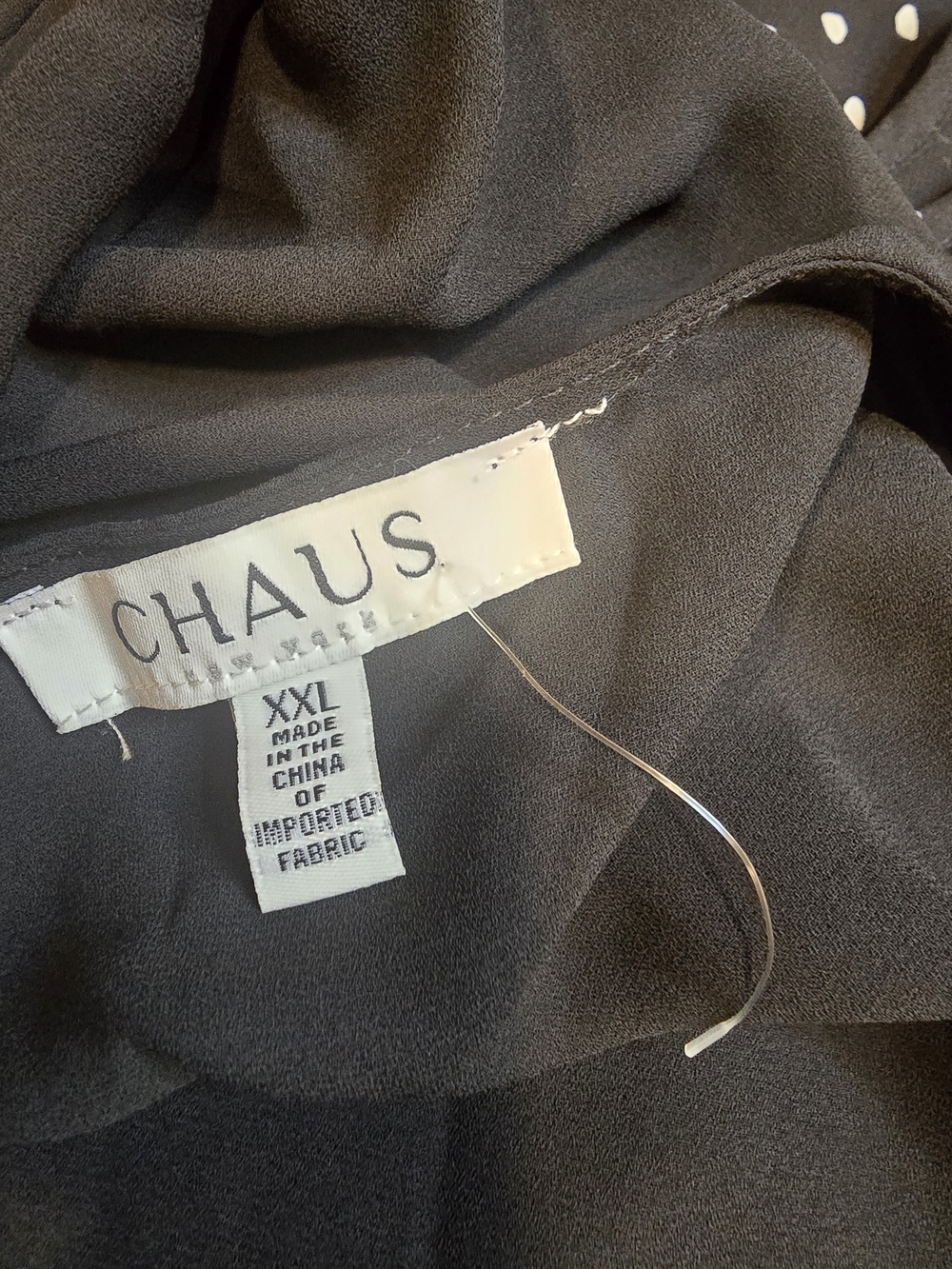 CHAUS Black V-Neck Tie-Sleeve Blouse - Size XXL - Picture 5 of 6